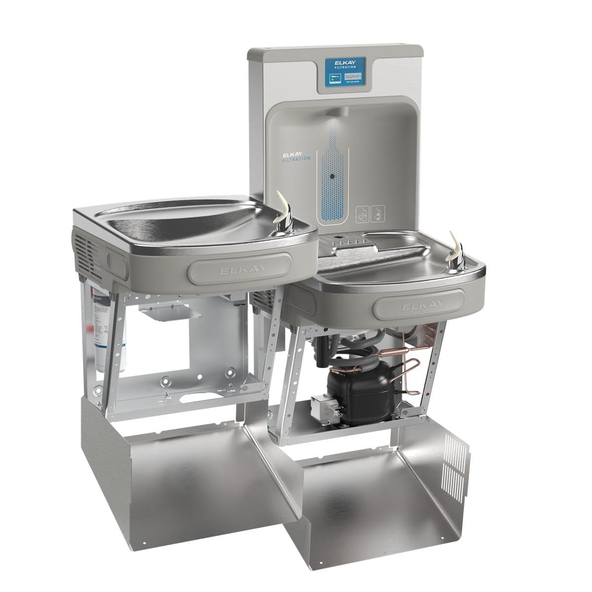 Elkay LZSTL8WSLP Enhanced Bottle Filler & Bi-Level ADA Cooler Refrigerated Light Gray Granite High Capacity Lead Drop Down Wrapper : Home & Kitchen