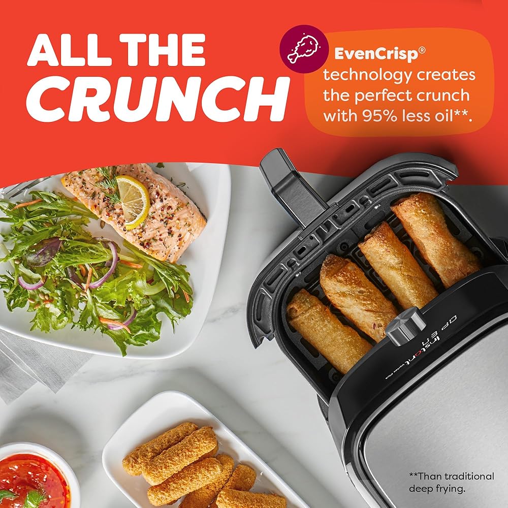 Instant Pot Vortex Plus 4QT Air Fryer, Custom Program Options, 6-in-1 Functions Crisps, Broils, Roasts, Dehydrates, Bakes, Reheats, 100+ In-App Recipes, from the Makers of Instant Pot, Stainless Steel : Home & Kitchen