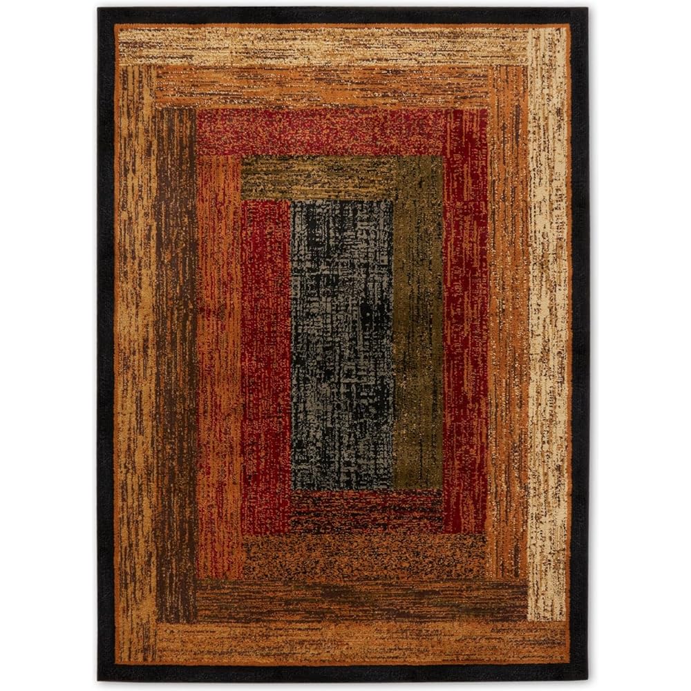 Home Dynamix Royalty Vega Contemporary Geometric Area Rug, Black/Brown, 7'8