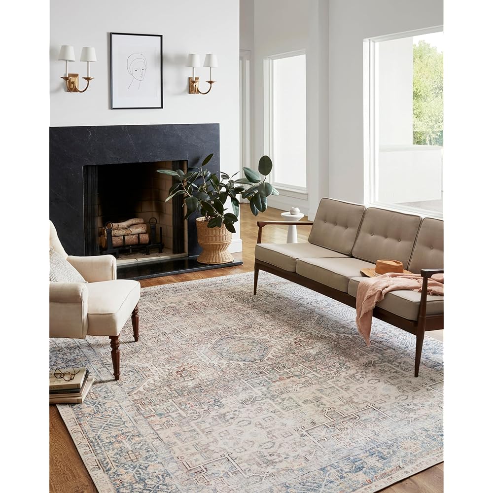 Loloi Chris Loves Julia Jules Collection JUL-07 Natural/Ocean 7'-6'' x 9'-6'', .13
