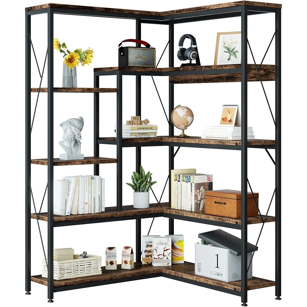 Shintenchi 5 Tiers Corner Bookshelf, 70.86