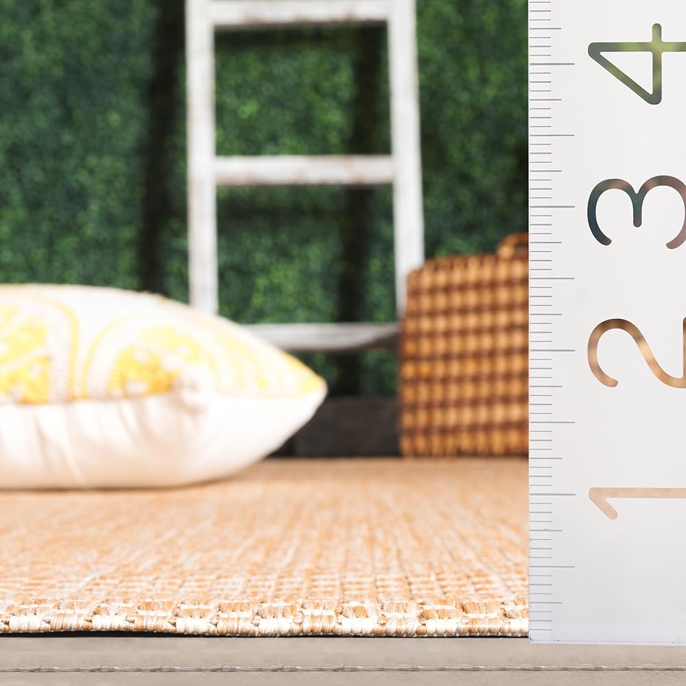 SAFAVIEH Courtyard Collection Area Rug - 8' x 10', Natural & Cream, Non-Shedding & Easy Care, Indoor/Outdoor & Washable-Ideal for Patio, Backyard, Mudroom (CY8521-03012)