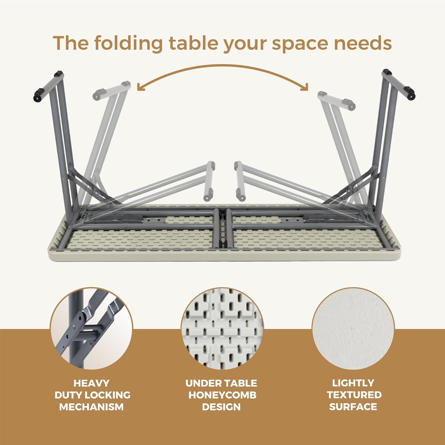 OEF Furnishings 8 Foot Heavy Duty Folding Seminar Table, Durable and Lightweight, 18