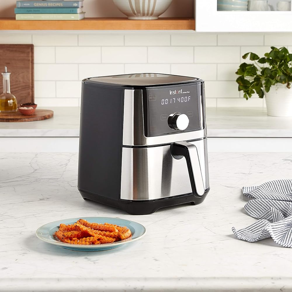 Instant Pot Vortex Plus 4QT Air Fryer, Custom Program Options, 6-in-1 Functions Crisps, Broils, Roasts, Dehydrates, Bakes, Reheats, 100+ In-App Recipes, from the Makers of Instant Pot, Stainless Steel : Home & Kitchen