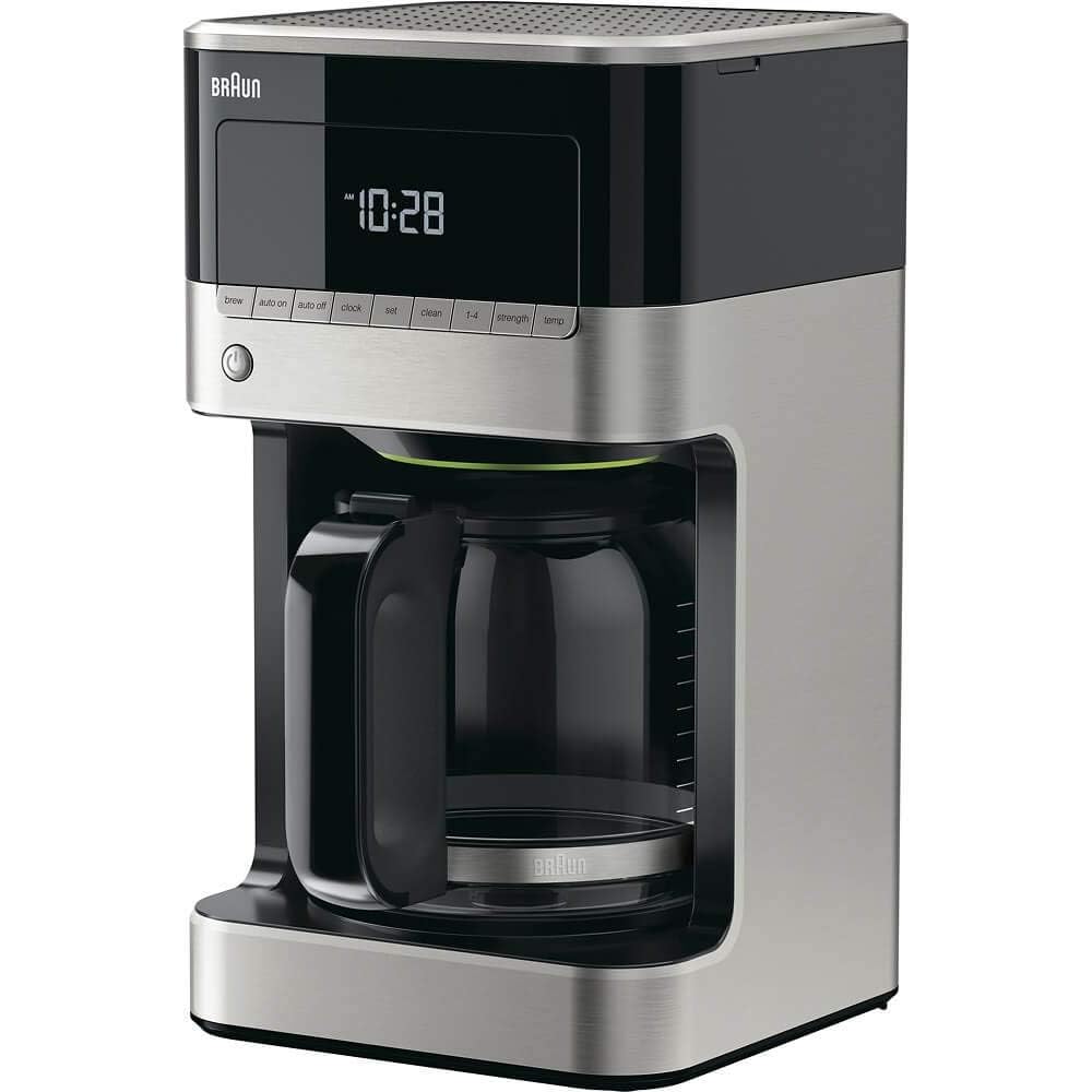Braun BrewSense 12 Cup Drip Coffee Maker - Pause & Pour Mid Brew, Coffee Machine with 24-Hour Timer & Clock, Bold & Regular Strength, 1-4 Cup Functions, Self Clean, Auto Shutoff, Stainless Steel: Home & Kitchen