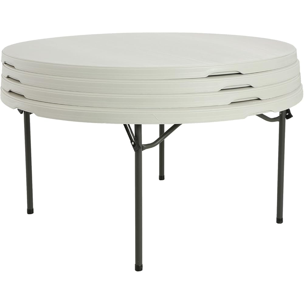 Lifetime Products 480301 Commercial Round Folding Table (4 Pack), 5', White : Home & Kitchen