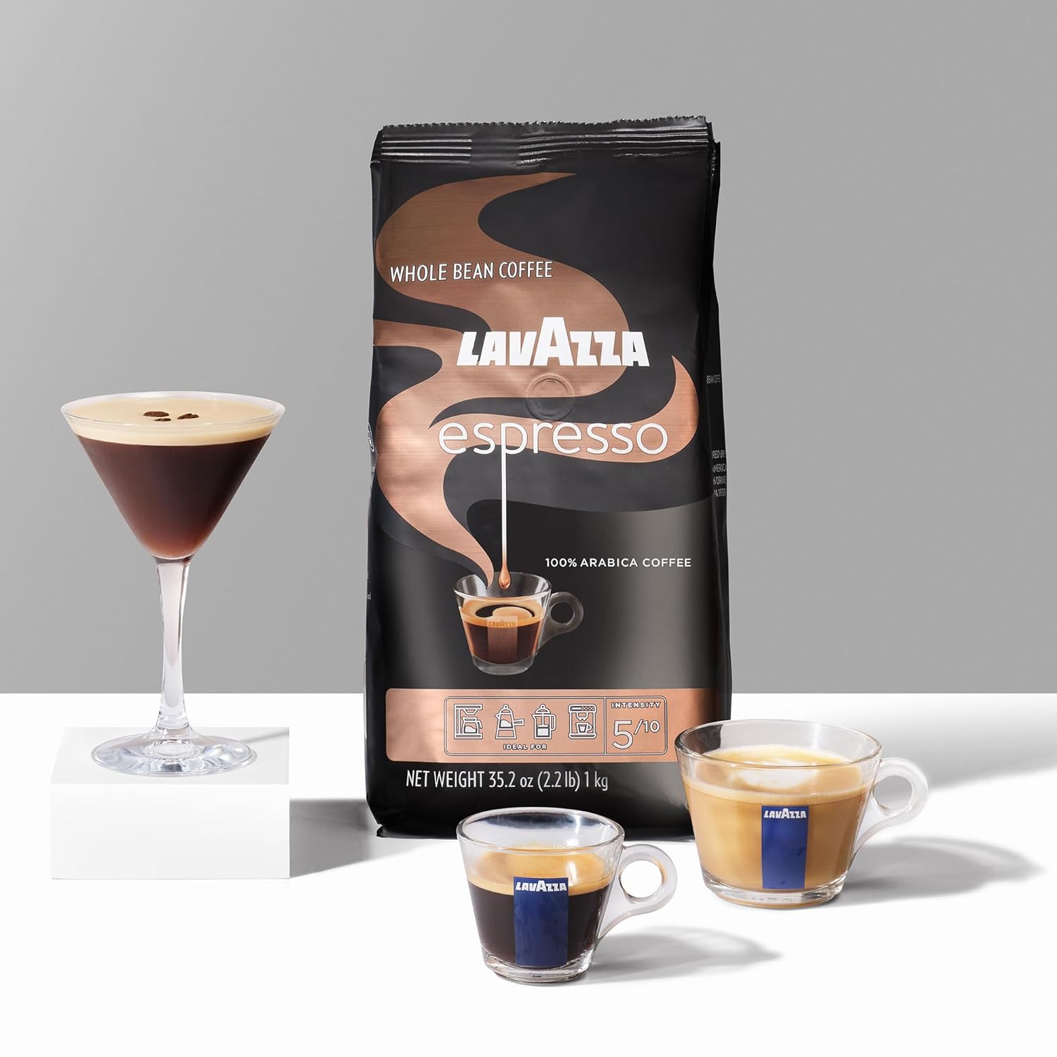 Lavazza Espresso Whole Bean Coffee, Medium Roast, 100% Arabica, 2.2 lb Bag (Pack of 6) : Grocery & Gourmet Food