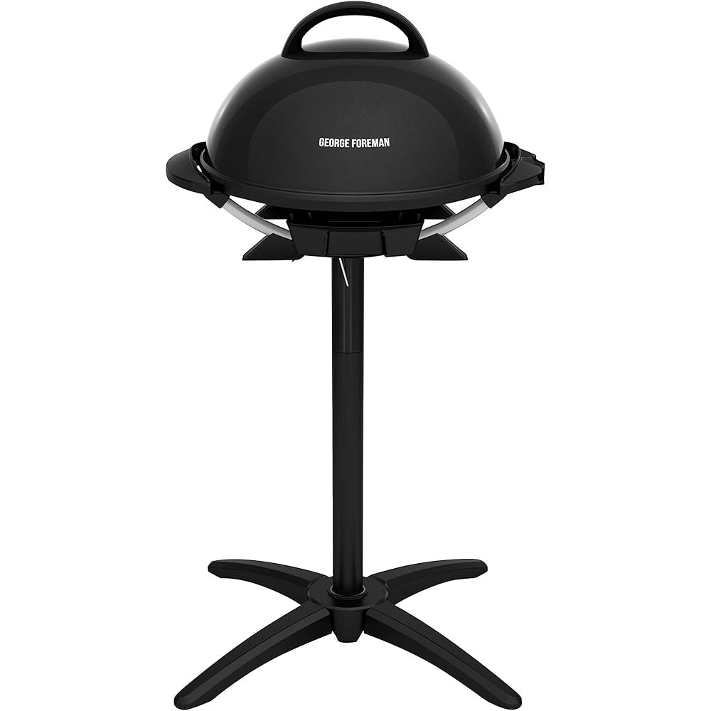 George Foreman Indoor/Outdoor Electric Patio Grill, Apartment Approved, 15-Serving, Removable Stand, Black: Home & Kitchen