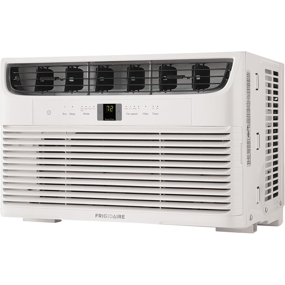Frigidaire 6,000 BTU Window Air Conditioner and Dehumidifier, 115V, Cools up to 250 Sq. Ft. for Apartment, Dorm Room, Small/Medium Rooms, with Remote Control, White : Home & Kitchen