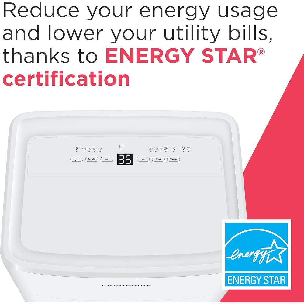 - Frigidaire 50-Pint Portable Dehumidifier with Wi-Fi and Energy Star Certification for Medium/Large Rooms & Basements, Custom Humidity Control, Auto Shut Off, White