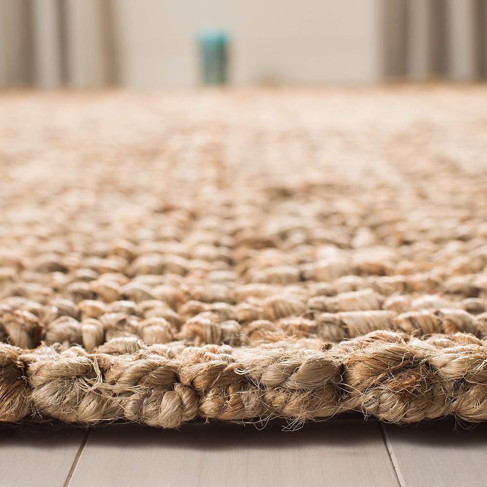 SAFAVIEH Natural Fiber Collection Area Rug - 9' x 12', Natural, Handmade Chunky Textured Jute 0.75-inch Thick, Ideal for High Traffic Areas in Living Room, Bedroom (NF447A) : Home & Kitchen