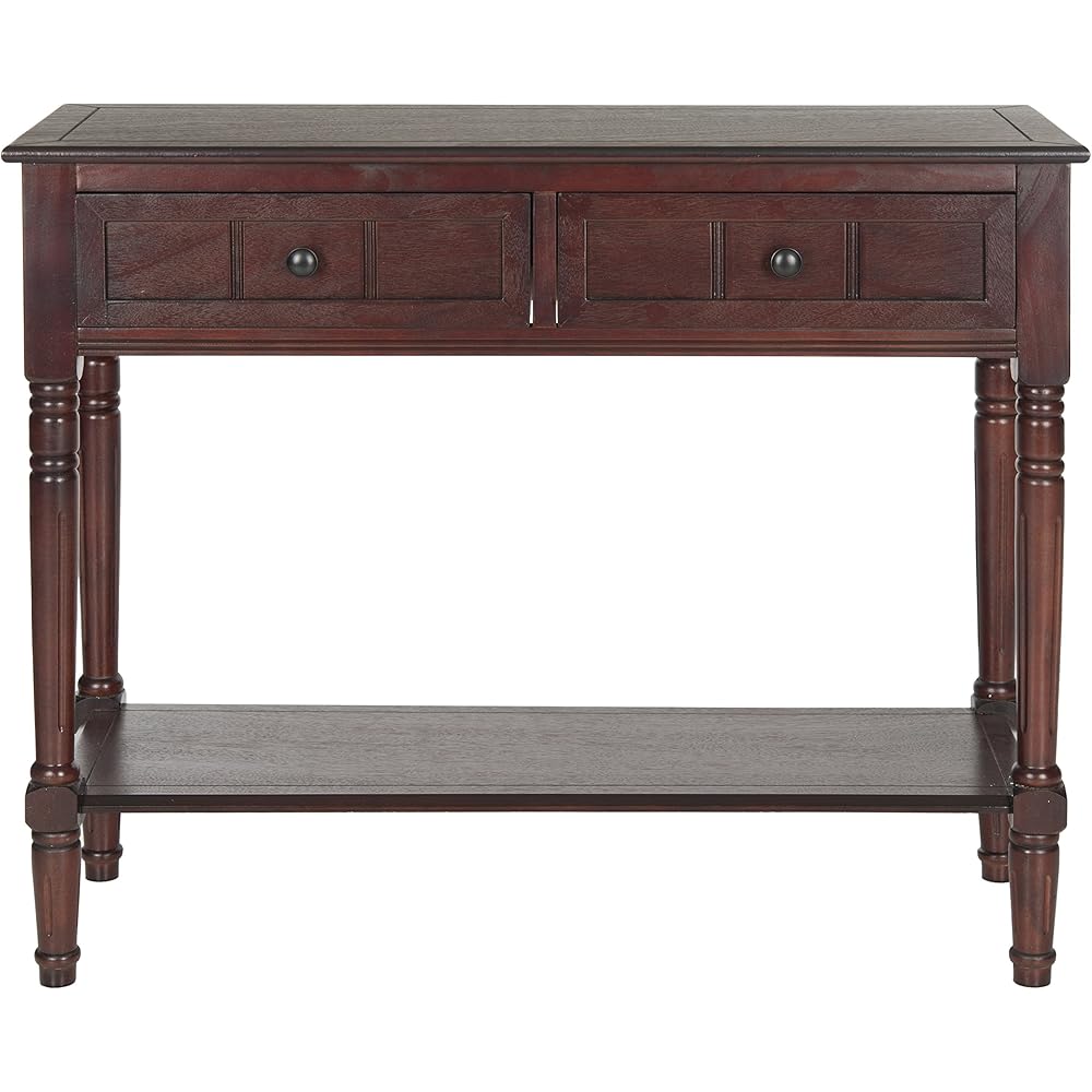 Safavieh American Homes Collection Samantha Dark Cherry 2-Drawer Console Table : Home & Kitchen