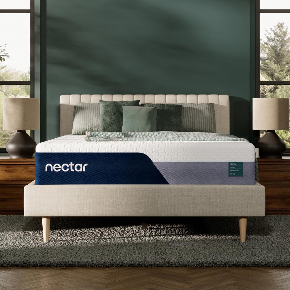 Nectar Premier 13” Queen Mattress - Medium Firm - Contouring Memory Foam - Cooling Upgrade - 2” Pressure Relief Layer - Mattress in a Box - 365-Night Trial & Forever Warranty