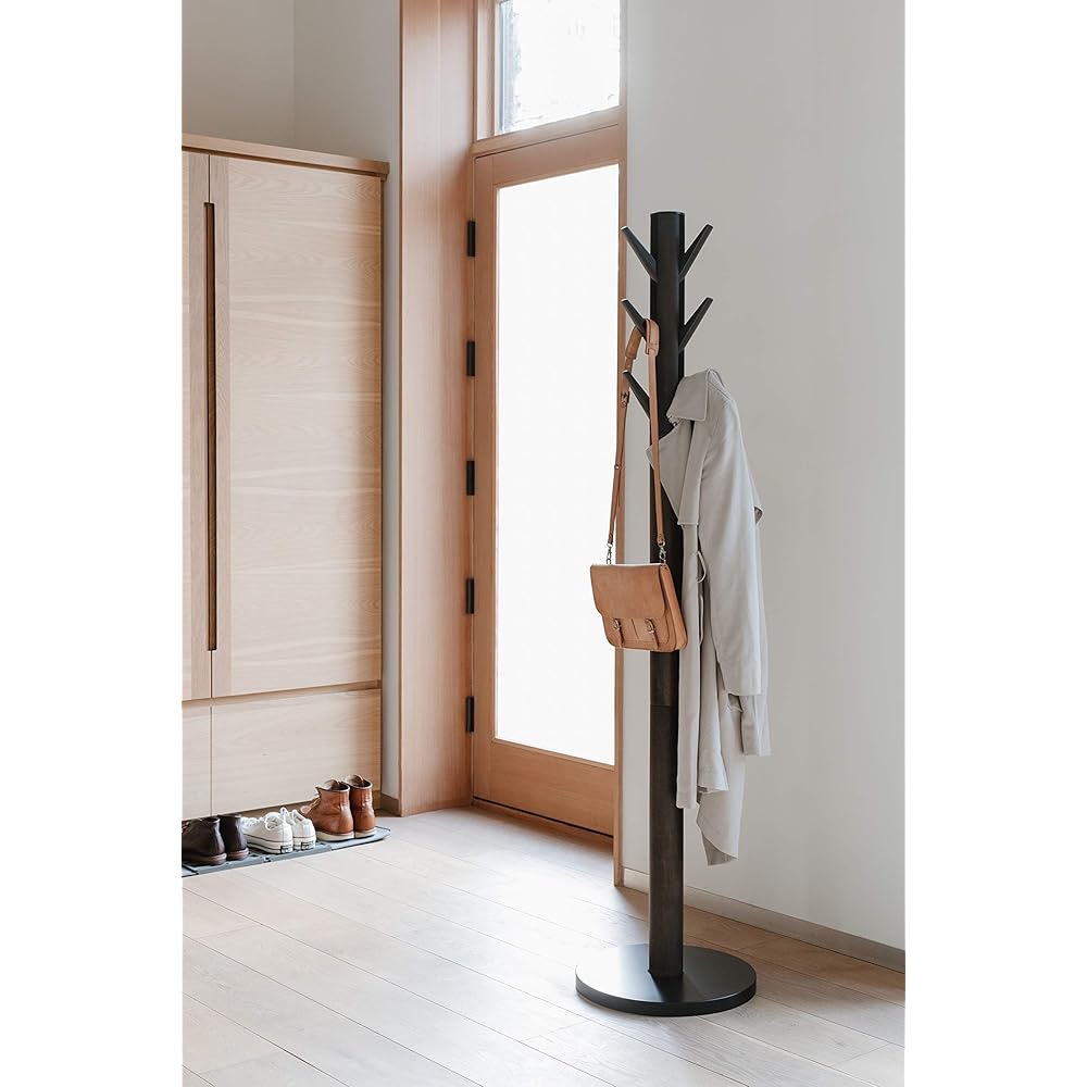 Umbra Flapper Coat Rack, Clothing Hanger, Umbrella Holder, and Hat Organizer, Great for Entryway, Black/Walnut (320361-048) : Home & Kitchen