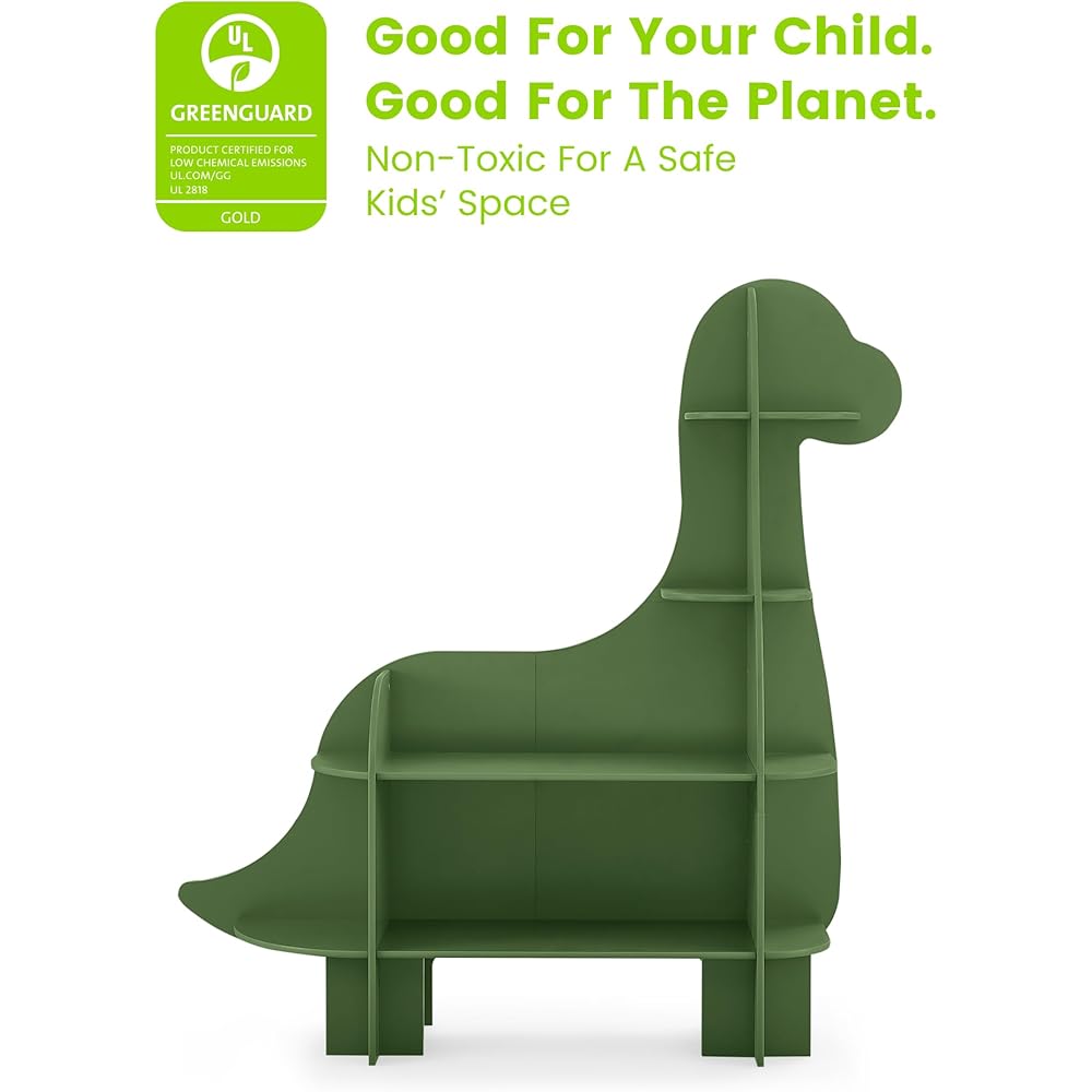 Delta Children Dinosaur Bookcase - Greenguard Gold Certified, Fern Green : Home & Kitchen