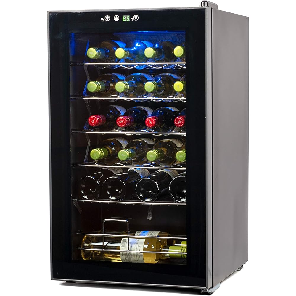 BLACK+DECKER BD61526 Wine Cellar, Black Cabinet with Gray Door Accent