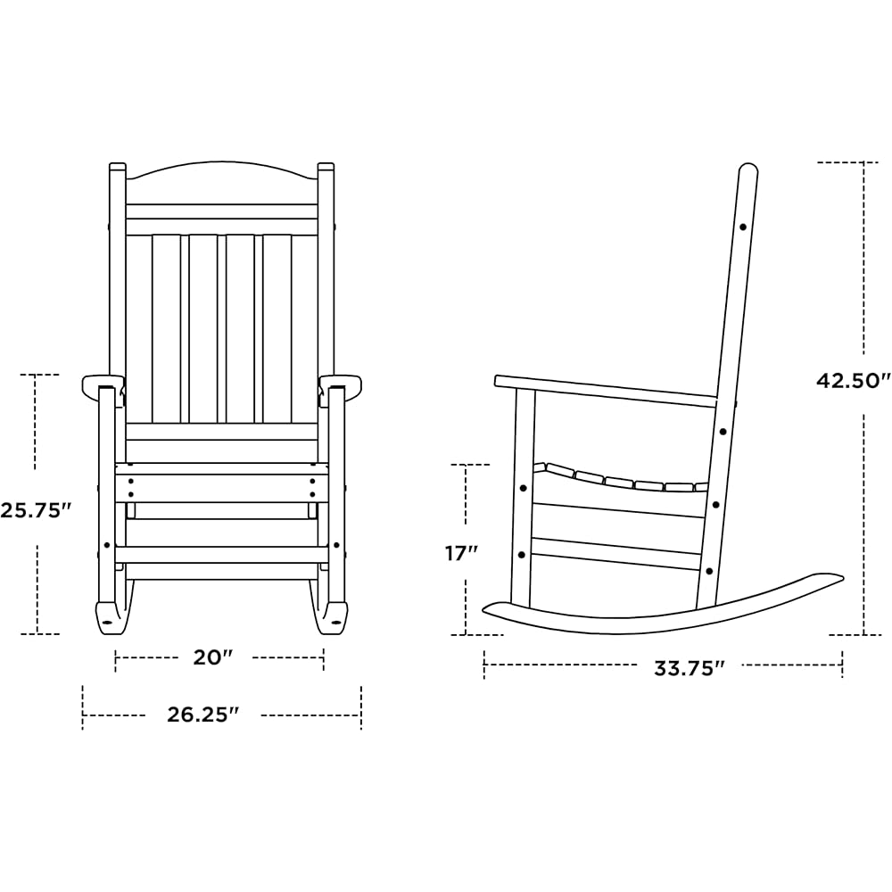 POLYWOOD Presidential Rocking Chair in Black