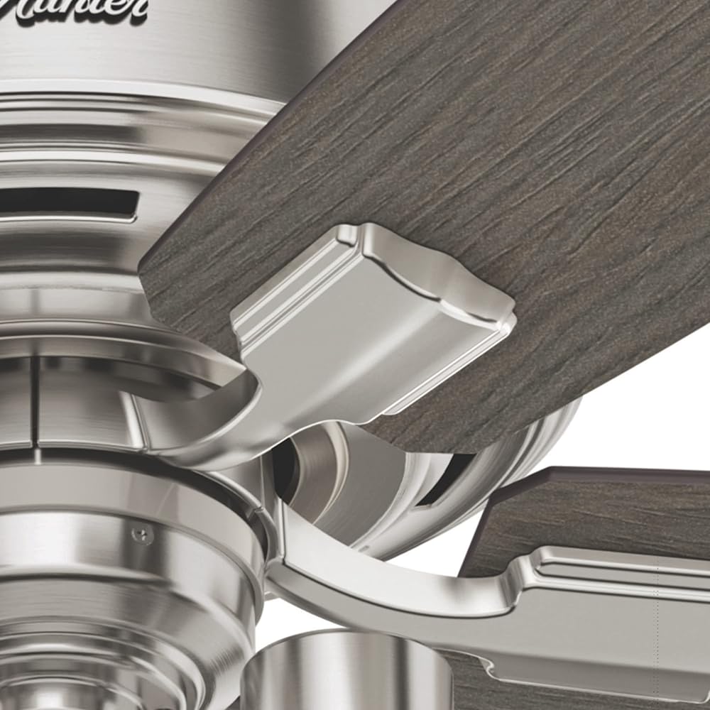 Hunter Fan Company, 54190, 52 inch Bennett Brushed Nickel Ceiling Fan with LED Light Kit and Handheld Remote