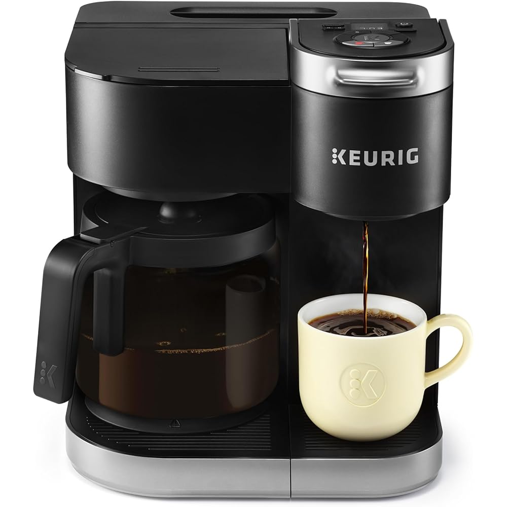 Keurig K-Duo Single Serve K-Cup Pod & Carafe Coffee Maker, with Multiple Brew Sizes, 60oz Removable Reservoir, Programmable Auto Brew Carafe, (Gen 1), Black: Home & Kitchen