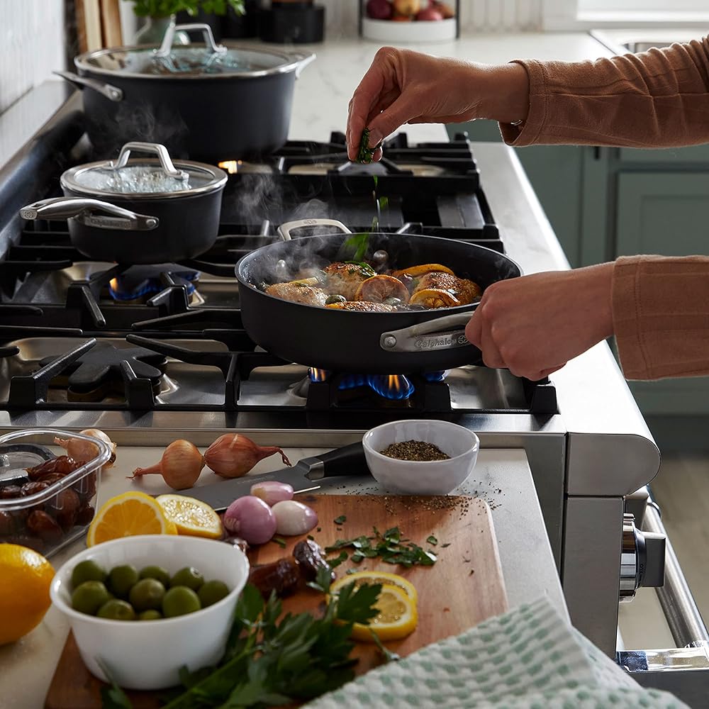 Calphalon Premier Hard-Anodized Nonstick 3.5-Quart Sauce Pan with Lid, Black, 3.5 QT: Home & Kitchen