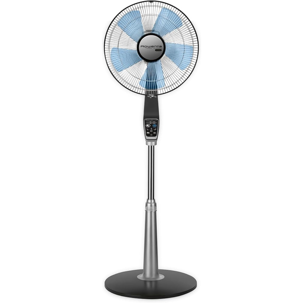 Rowenta Pedestal Fan, 53 Inches, Ultra Quiet Oscillating Fan for Bedroom, Portable, 5 Speeds, Refresh Up to 23-Feet, Silver, Indoor, VU5670 : Home & Kitchen