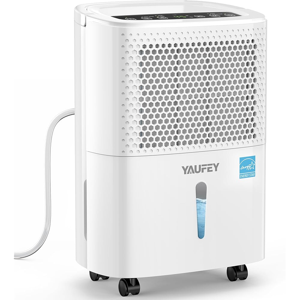 - Yaufey 2024 Most Efficient Energy Star Dehumidifier for 2,000 Sq. Ft. Home, Basement and Large Room - Powerful, Quiet with Humidity Control, Timer, Drain Hose and Water Tank
