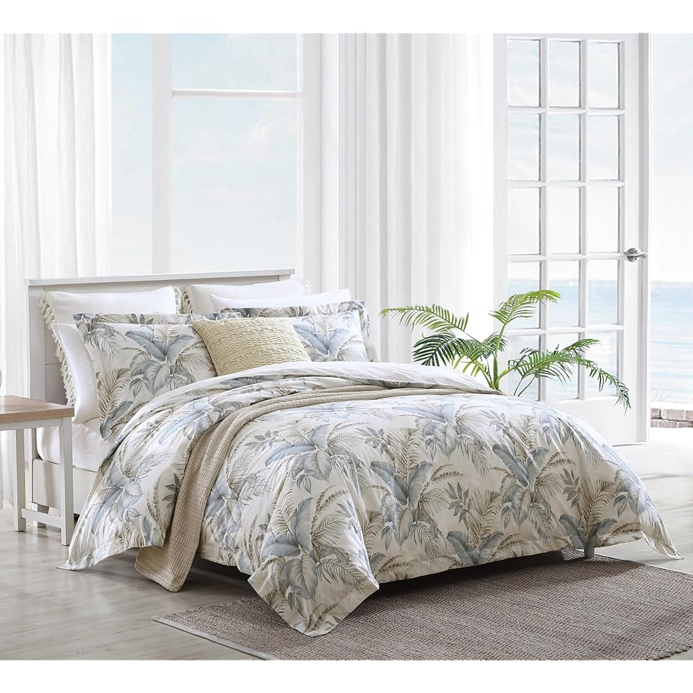 Tommy Bahama - King Comforter Set, Reversible Cotton Bedding with Matching Shams, All Season Home Decor (Bakers Bluff Blue, King) : Home & Kitchen