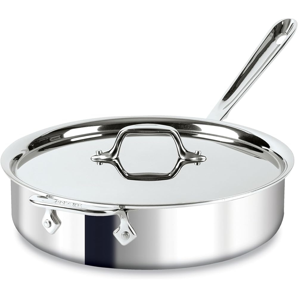 All-Clad D3 3-Ply Stainless Steel Sauté Pan 4 Quart Induction Oven Broiler Safe 600F Pots and Pans, Cookware Silver: Christmas Gifts: Home & Kitchen