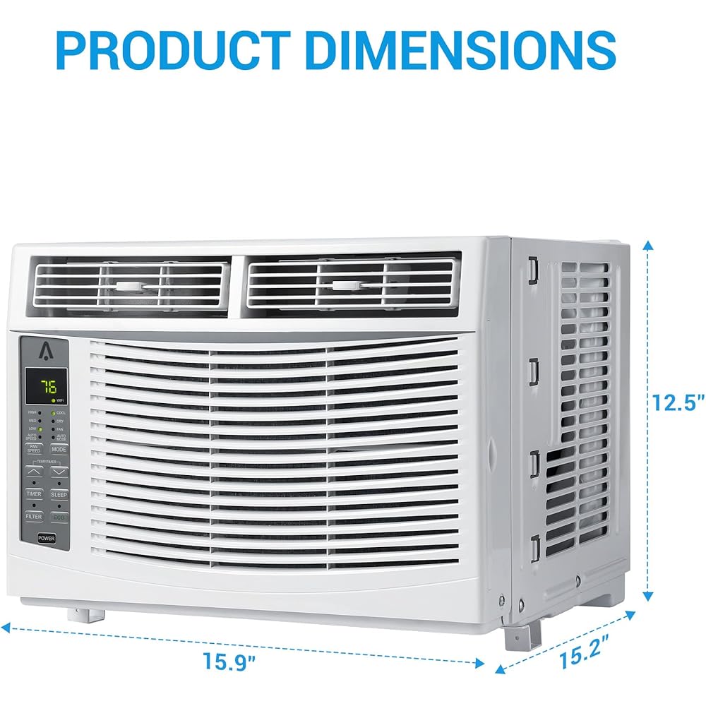 Towallmark 6,000 Btu Window Air Conditioner, Cools Up to 250 Sq. Ft with Cooling, Dehumidifier, 3 Fan Speed, Window-Mounted Room Ac Window Unit with Remote, Easy Install Kit for Home : Home & Kitchen