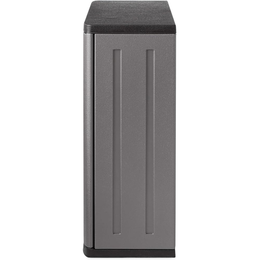 Suncast 4 Cubic Feet Resin Single Shelf Garage Wall Storage Cabinet, Platinum -