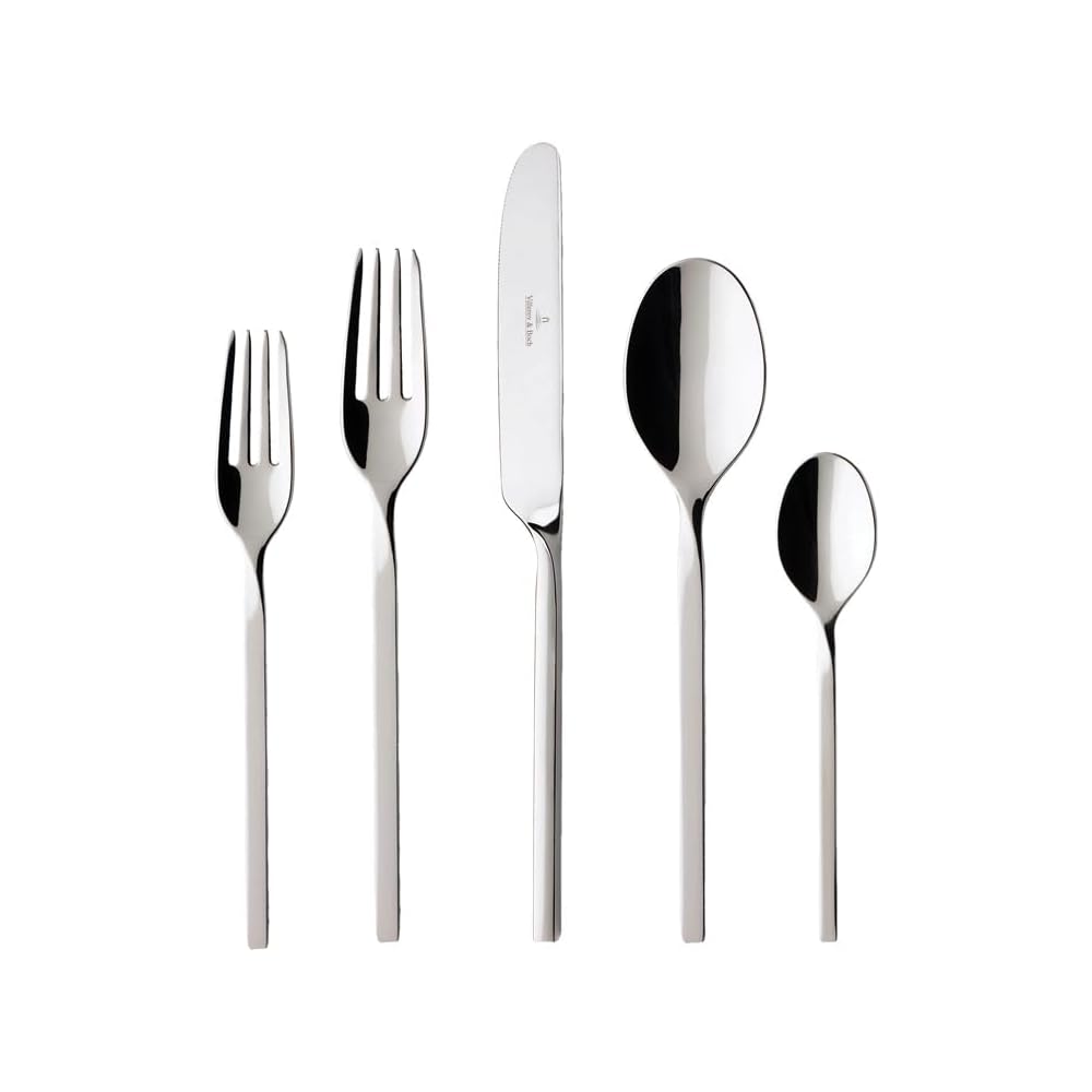 Villeroy & Boch NewWave 20-Piece Flatware Set, Service for 4, 18/10 Stainless Steel Utensils, Dishwasher Safe : Home & Kitchen