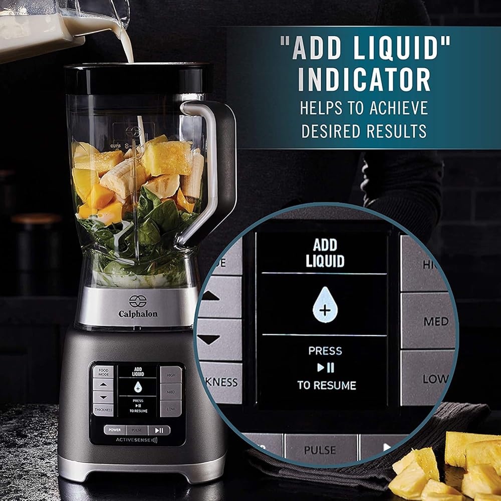 Calphalon Blender, 24-Oz Portable Blend-n-Go Smoothie Cup, ActiveSense 1200-Watt Motor, Dark Stainless Steel: Home & Kitchen