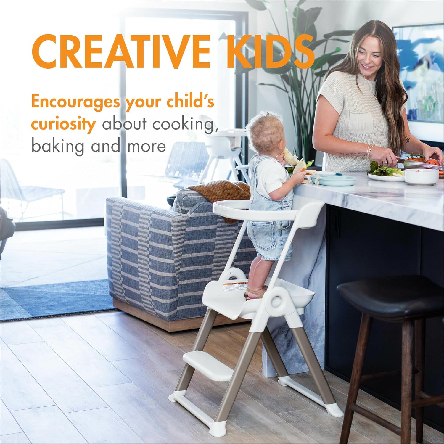 : Boon Pivot Toddler Tower Kids Kitchen Step Stool - Folding Toddler Step Stool for Bathroom Sink or Kitchen Counter - Step Stool for Toddlers with CPC Certification - White - Ages 18 Months to 4 Years : Baby