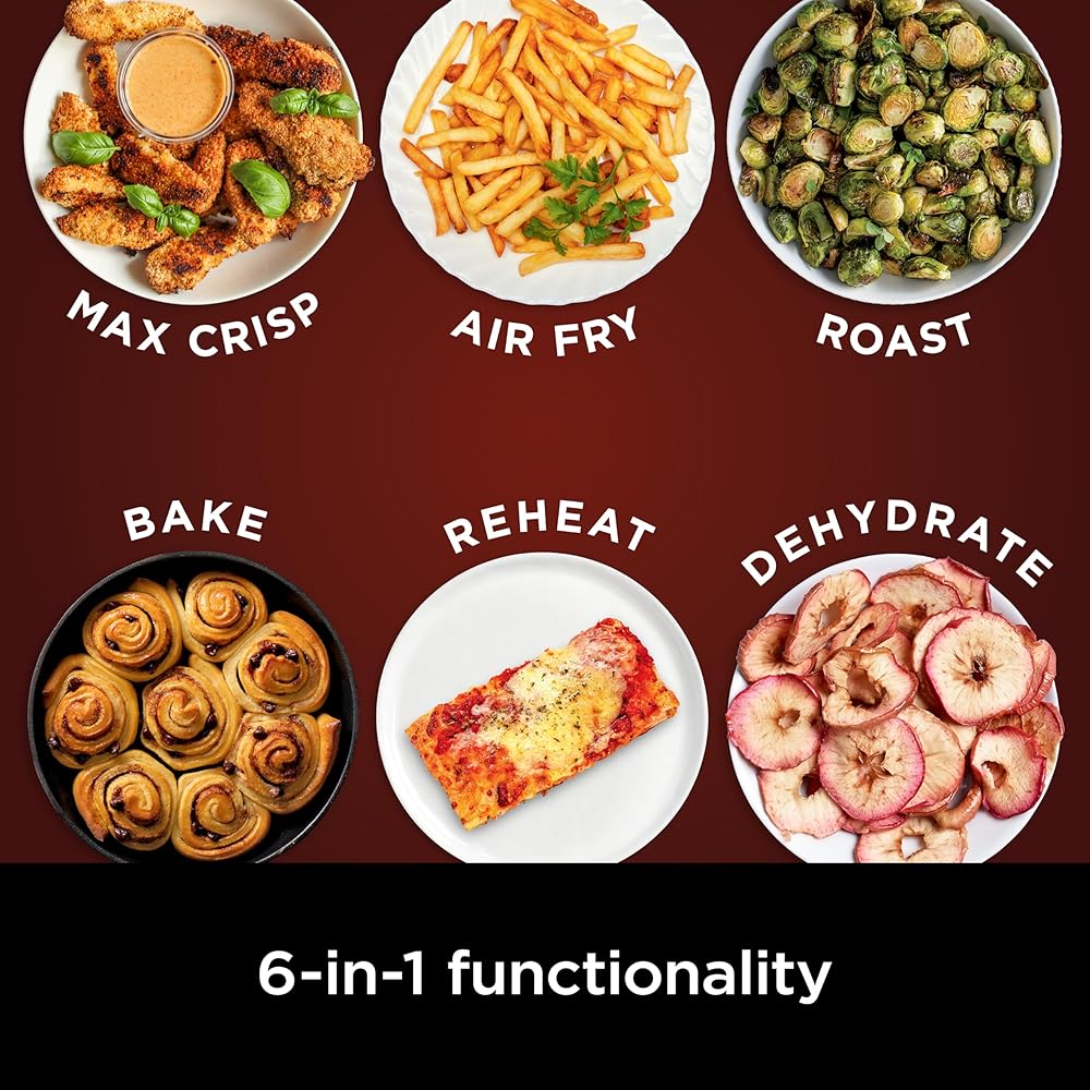 Ninja | Air Fryer | 6.5 QT Pro XL Capacity fits 9lbs of Wings | 6-in-1 Max Crisp, Air Fry, Roast, Bake, Reheat & Dehydrate | Nonstick Basket, Crisper Plate & Recipe Guide | Grey | AF181 : Home & Kitchen