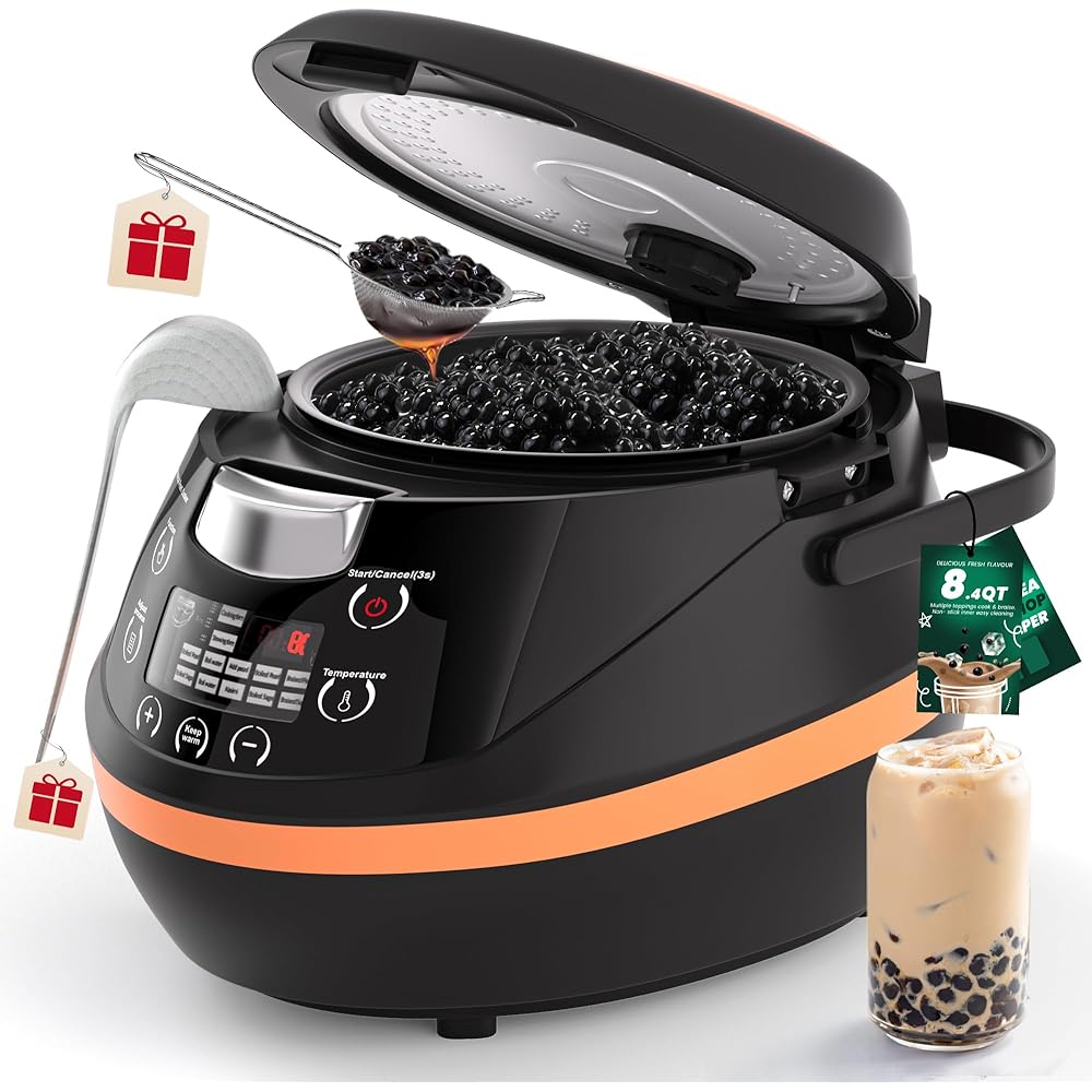WantJoin Boba Cooker Machine - Commercial 8L Boba Cooking Pot Automatic Pearl Warmer Machine for Tea Milk Tapioca Pearls, 110V 1350W: Home & Kitchen