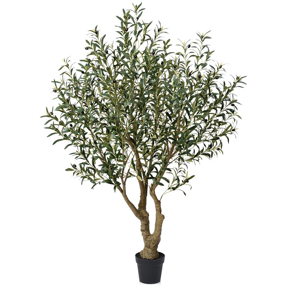 Verinatural Olive Tree Artificial Indoor 6ft - UV Resistant Large Fake Plants - Realistic Faux Olive Tree in Pot - Tall Artificial Plants Outdoor for Home, Patio, Living Room, Office Decor,VN138 : Home & Kitchen