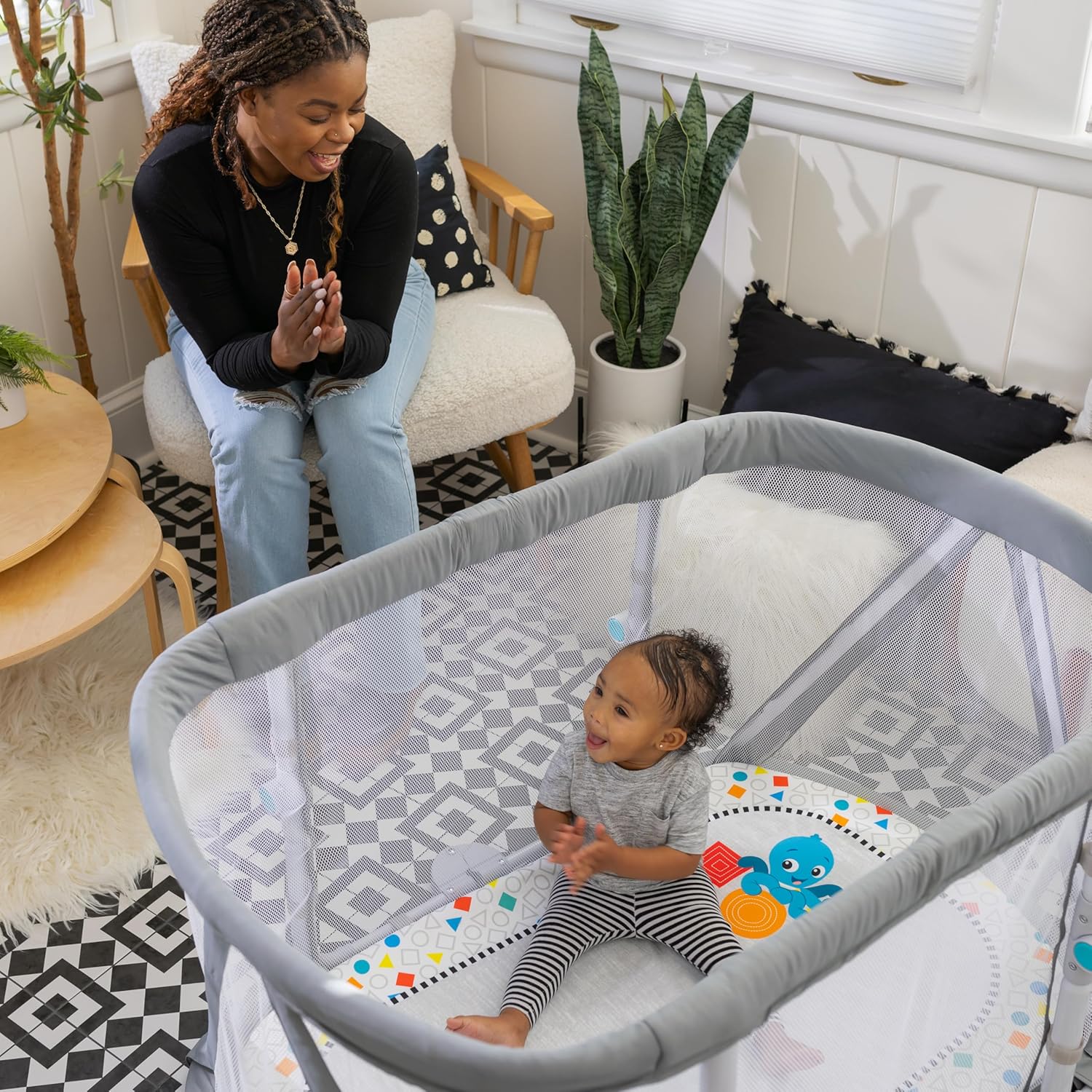 : Baby Einstein Kick & Snooze 3-in-1 Foldable Playard, Bassinet and Musical Play Gym, Includes Fitted Sheet, 3-Step Easy Fold, Piano Toy with 25+ Minutes of Music, Grows with Baby, Ages 0 Months and Up : Baby