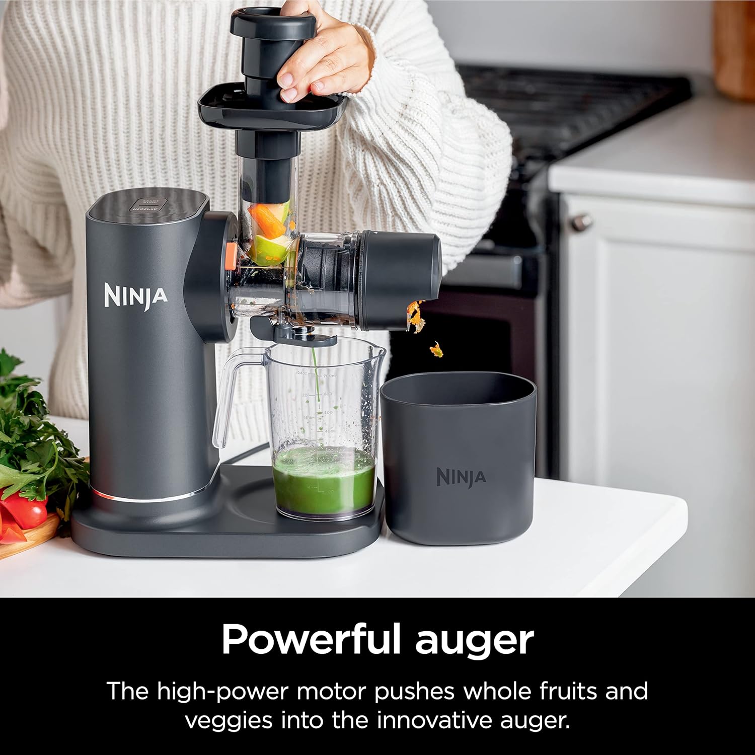 Ninja NeverClog Cold Press Juicer, Powerful Slow Juicer with Total Pulp Control, Countertop, Electric, 2 Pulp Functions, Dishwasher Safe, 2nd Generation, Charcoal, JC151 : Industrial & Scientific