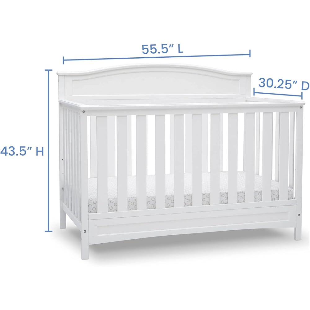 Delta Children Emery 4-in-1 Convertible Baby Crib - Greenguard Gold Certified, White : Baby