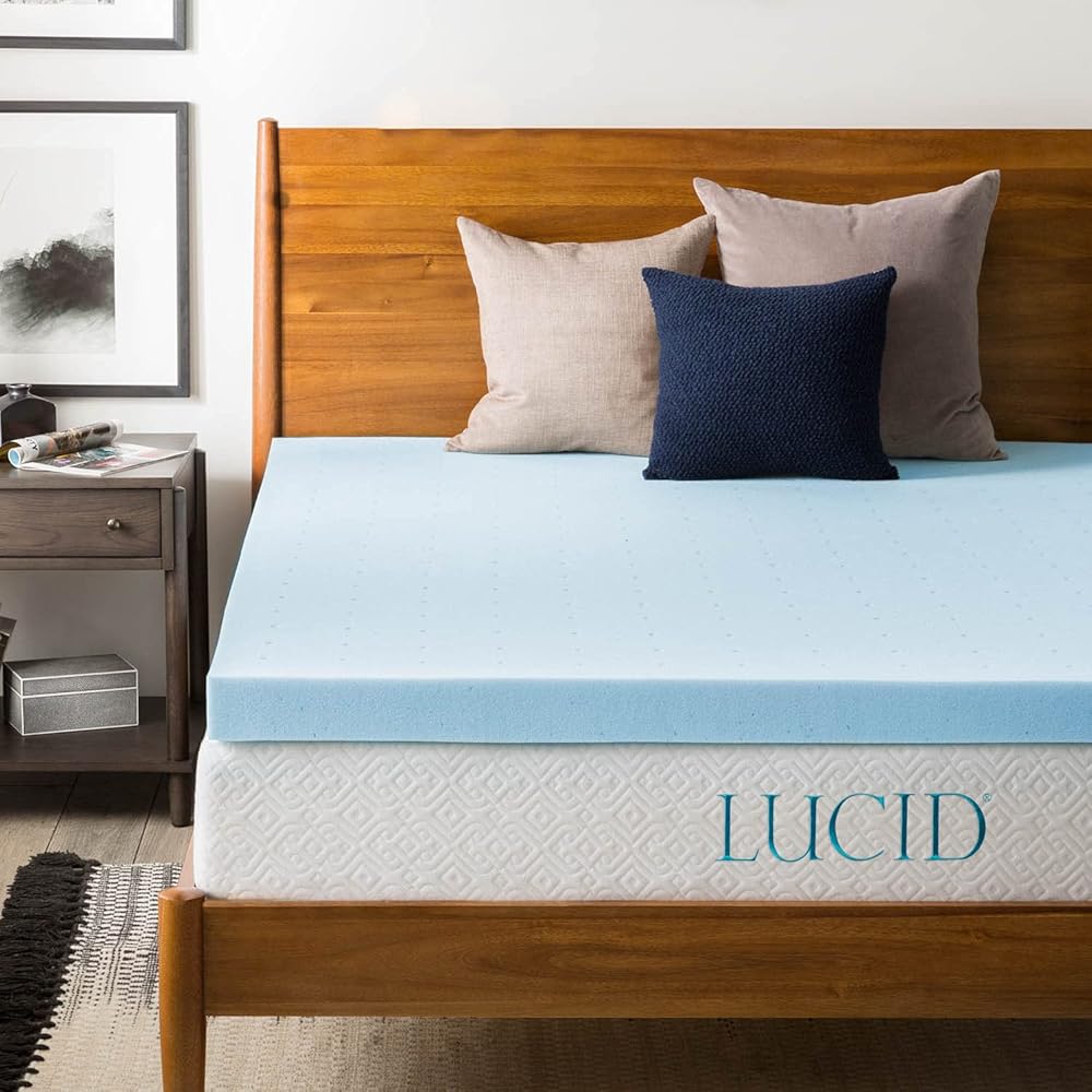 LUCID 3-inch Ventilated Gel Memory Foam Mattress Topper - King : Home & Kitchen
