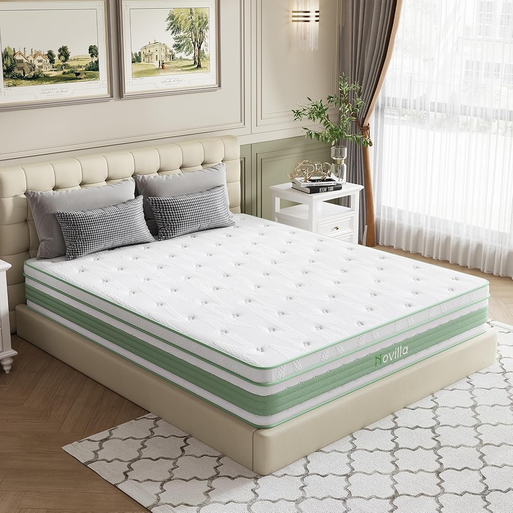 Novilla King Size Mattress 14 Inch, Hybrid Mattress King for Motion Isolation, Gel Memory Foam with Pressure Relief for Cool Night Sleep, Medium Firm Mattresses with Pillow Top, Certipur-Us Certified : Home & Kitchen