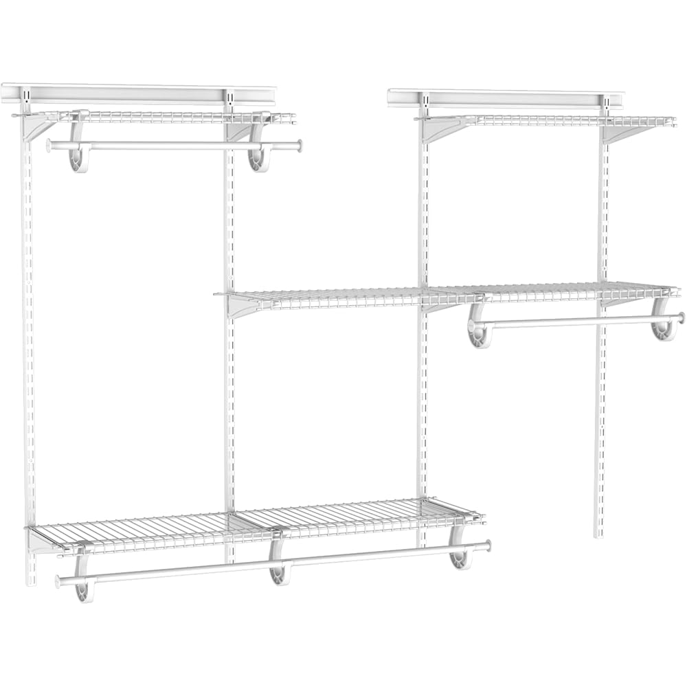 ClosetMaid ShelfTrack Wire Closet Organizer System, Adjustable from 4 to 6 Ft., With Shelves, Clothes Rods, Hardware, Durable Steel, White : Home & Kitchen