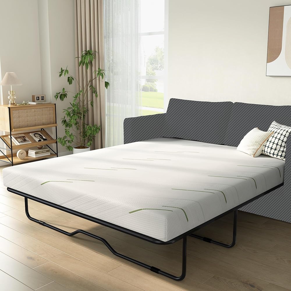 Schow Life 4 Inch Gel Memory Foam Sofa Mattress Cushion Queen Size - Breathable Washable Cover, Ergonomic Lumbar Support, Slip-Resistant Base for Couch, Chair : Home & Kitchen