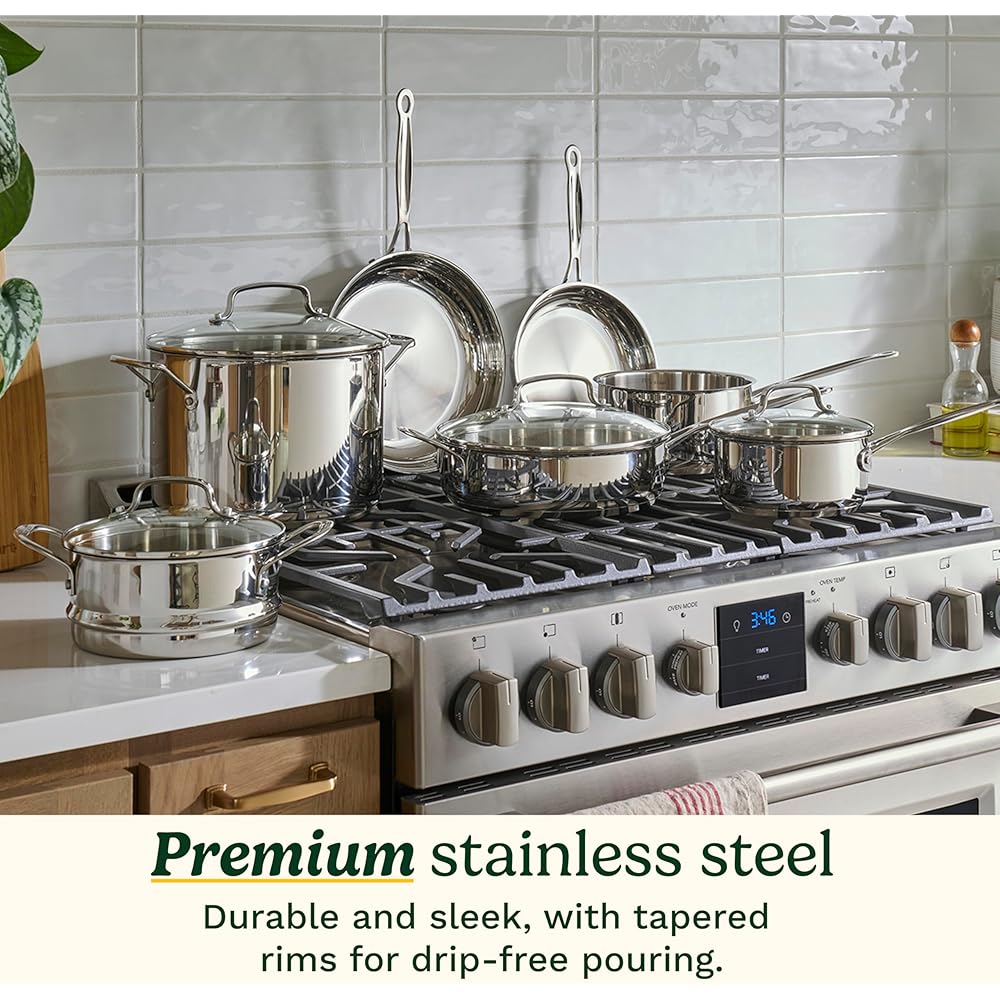 Cuisinart 77-11G Stainless Steel 11-Piece Set Chef's-Classic-Stainless-Cookware-Collection: Cuisinart Pot Set: Home & Kitchen