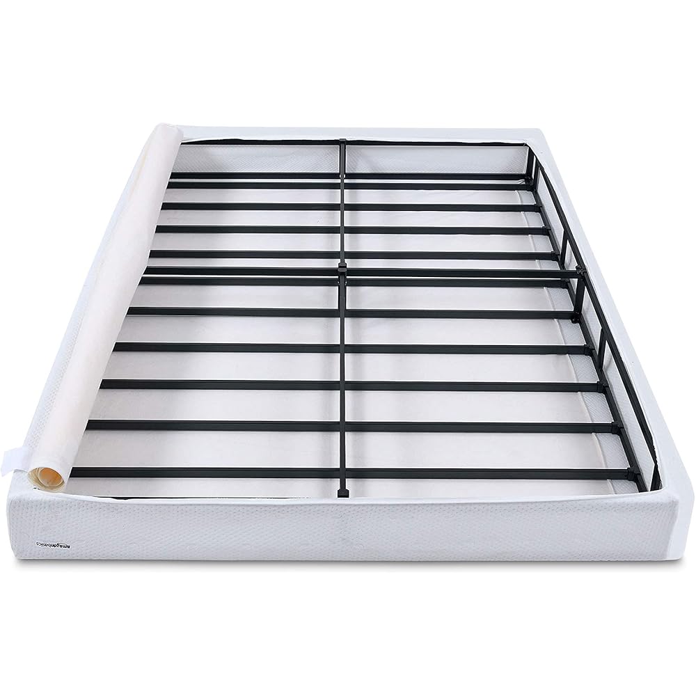 Amazon Basics Smart Box Spring Bed Base, 5-Inch Height Mattress Foundation, Tool-Free Easy Assembly, Queen, 79