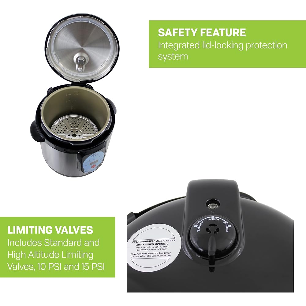 CAREY DPC-9SS Smart Electric Pressure Cooker and Canner, Stainless Steel, 9.5 Qt: Home & Kitchen