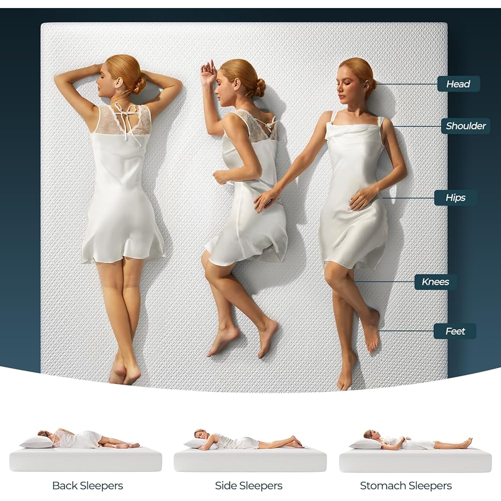 Rolanstar Full Size Mattress, 6 Inch Gel Memory Foam Mattress in a Box, Gel Infused, Fiberglass Free, Medium Firm Mattresses, CertiPUR-US Certified, Breathable & Pressure Relief, White : Home & Kitchen