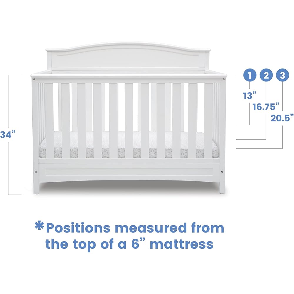 Delta Children Emery 4-in-1 Convertible Baby Crib - Greenguard Gold Certified, White : Baby