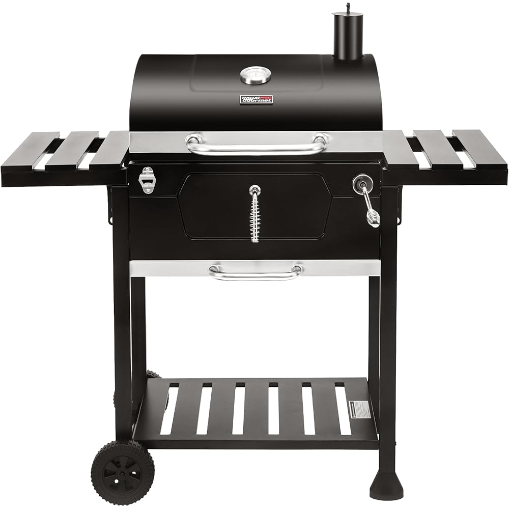 Royal Gourmet CD1824EN 24-Inch Movable Charcoal Grill with Foldable Side Tables, Outdoor Barbecue Grill with 490 Sq. In. Cooking Area for Outdoor Picnic and Camping Grilling, Black : Patio, Lawn & Garden