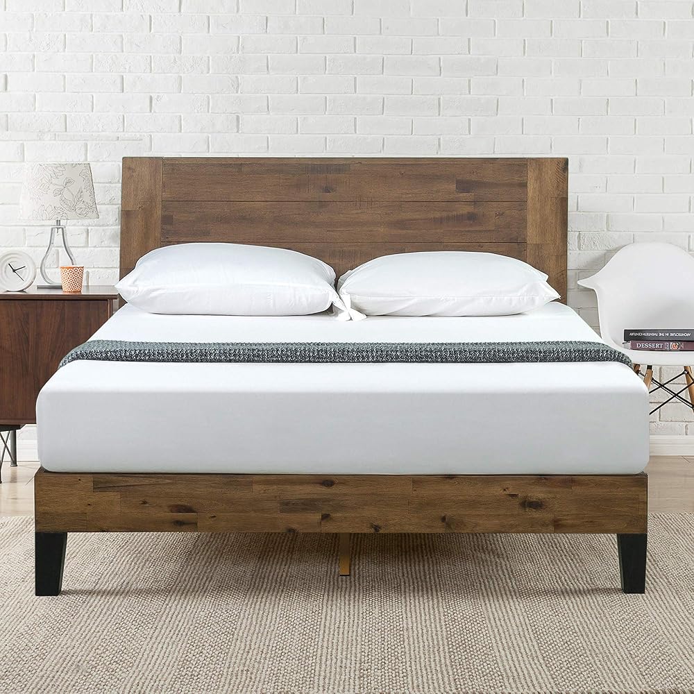ZINUS Tonja Wood Platform Bed Frame with Headboard, Mattress Foundation with Wood Slat Support, No Box Spring Needed, Easy Assembly, Queen : Home & Kitchen